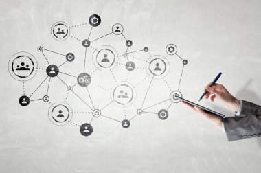 Kablosuz bağlantı ve yeni teknoloji kavramı. Karışık teknik