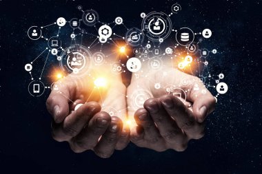 Sosyal ağ şeması. Karışık ortam