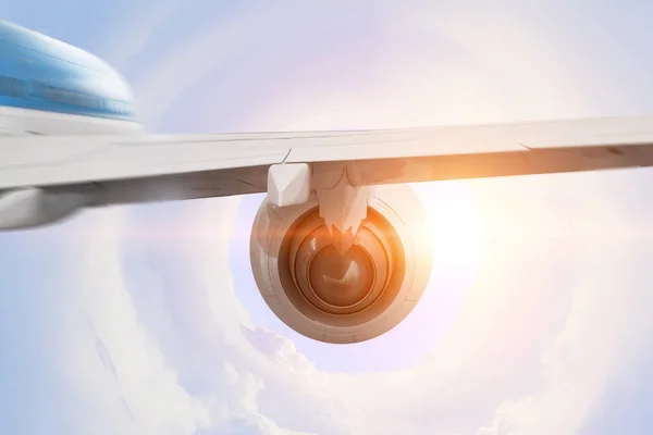 飛行機は空をサーフィンします。ミクスト メディア — ストック写真