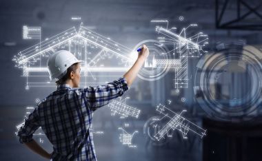 Mühendis kadın çizmek düzeni