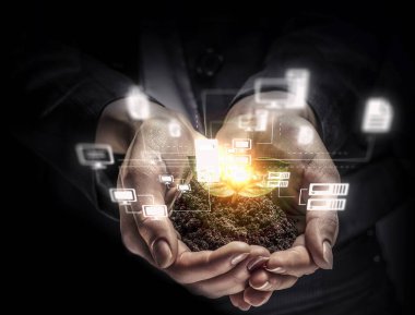 Doğa ve teknoloji etkileşim. Karışık teknik