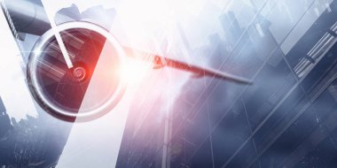 İş Merkezi arka plan. Karışık teknik