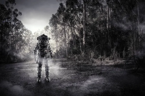 Astronaute dans la forêt — Photo