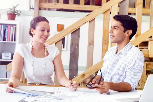 Two young architects in office — Stock Photo, Image