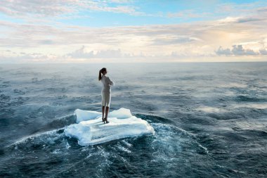 Yüzen buz kütlesi buz denizde sörf