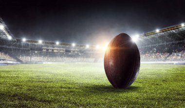 Amerikan futbolu arena. Karma ortam. Karışık teknik