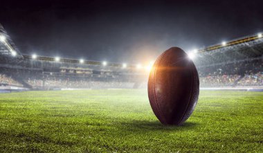 Amerikan futbolu arena. Karma ortam. Karışık teknik