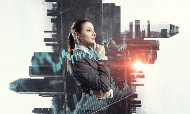 Yenilikçi teknolojileri ilerleme simgesi olarak. Karma ortam. Karışık teknik