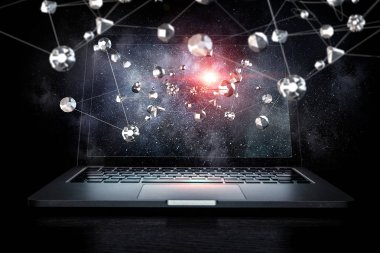 Sosyal bağlantı ve ağ. Karma ortam. Karışık teknik