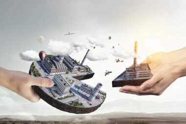 Endüstriyel yapı kavramı. Karışık teknik