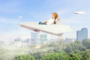 Fly away için hayal. Karışık teknik