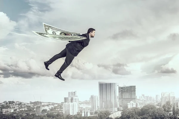 Business concept money is freedom . Mixed media — Stock Photo, Image