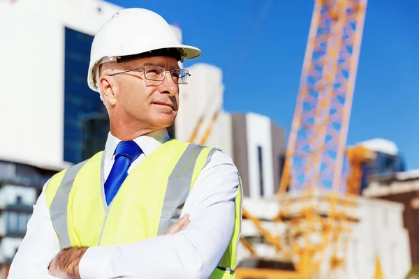 Ingenjör byggmästare på byggarbetsplatsen — Stockfoto