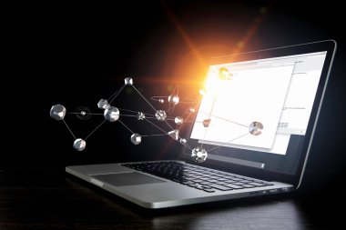 Sosyal bağlantı ve ağ. Karışık teknik