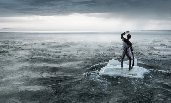 Surfen zee op pakijs — Stockfoto