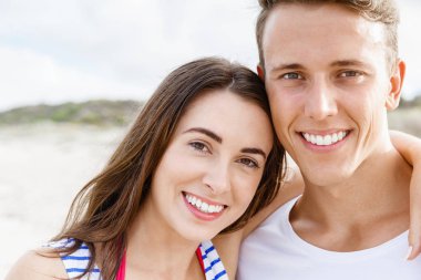 plaj romantik genç Çift