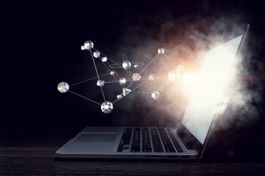 Sosyal bağlantı ve ağ. Karışık teknik