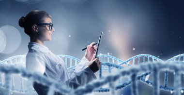 Kadın doktor kullanım tablet. Karışık teknik