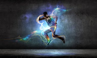 B-boy bazı performans taşır. Karışık teknik