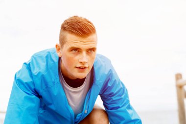 Runner yarış başlatmak hazırlanıyor