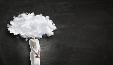 Bulut başkanlığında kadın. Karışık teknik