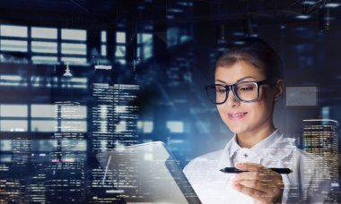 Kadın doktor kullanım tablet. Karışık teknik