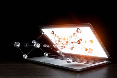 Sosyal bağlantı ve ağ. Karışık teknik