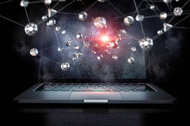 Sosyal bağlantı ve ağ. Karışık teknik