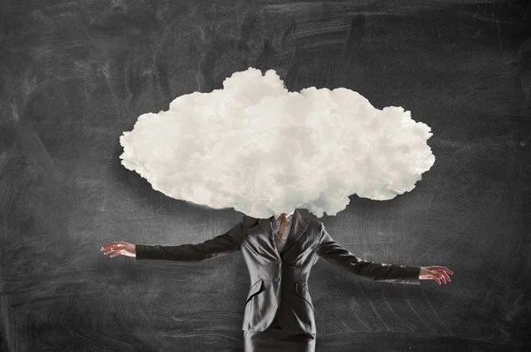 Mujer de cabeza nublada. Medios mixtos —  Fotos de Stock