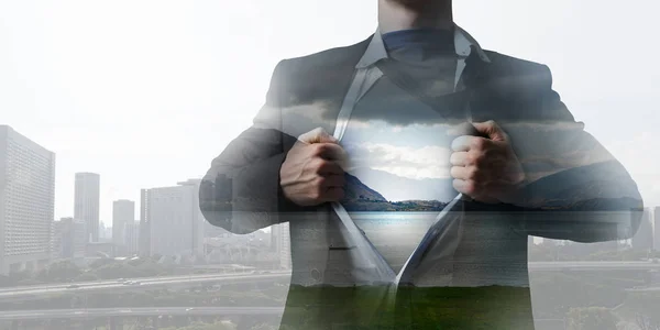 His super abilities for leading business — Stock Photo, Image