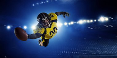 Merkezi oyuncu topu elinde. Karışık teknik