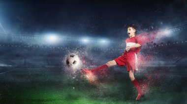 Zafer için sonsuz will ile. Karışık teknik