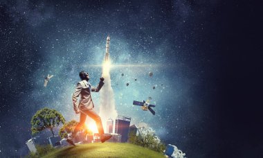 Komik havacı çalıştıran. Karışık teknik