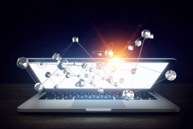 Sosyal bağlantı ve ağ. Karışık teknik