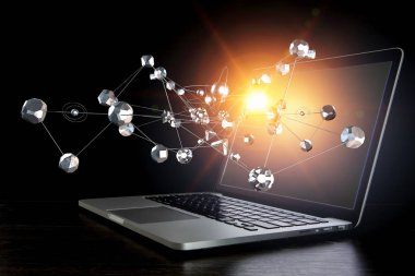 Sosyal bağlantı ve ağ. Karışık teknik