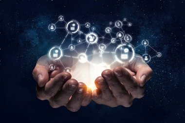 Sosyal ağ şeması. Karışık ortam