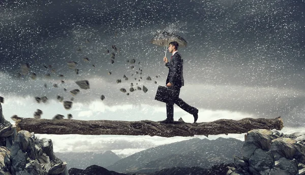 Het overwinnen van angst voor mislukking. Mixed media — Stockfoto