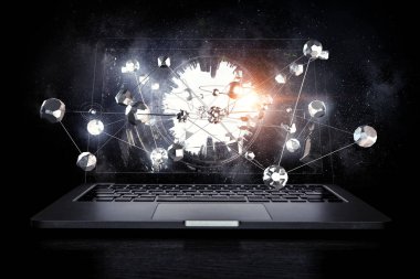 Sosyal bağlantı ve ağ. Karışık teknik