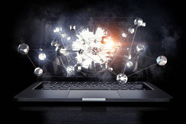 Sosyal bağlantı ve ağ. Karışık teknik