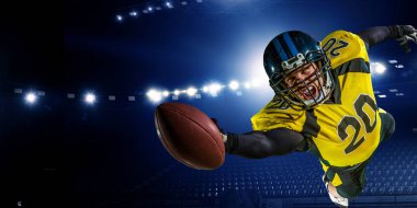 Merkezi oyuncu topu elinde. Karışık teknik