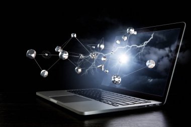 Sosyal bağlantı ve ağ. Karışık teknik