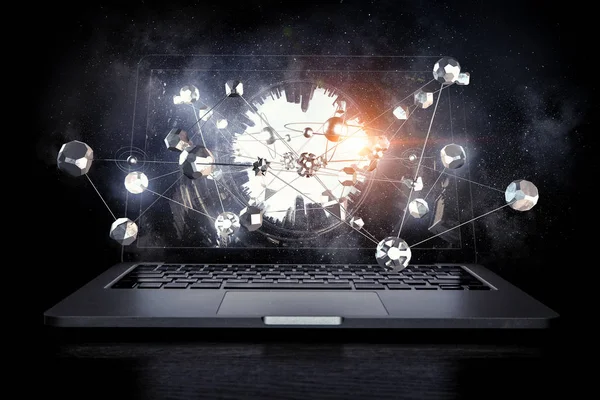 Sosyal bağlantı ve ağ. Karışık teknik