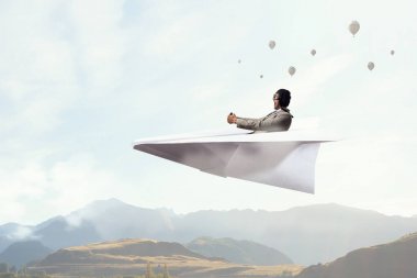 Origami uçak pilot. Karışık teknik