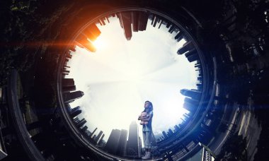 Bu koca dünyada yalnız hissediyorum. Karışık teknik