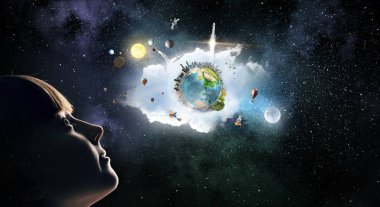 Bu büyük dünya keşfetmek. Karışık teknik