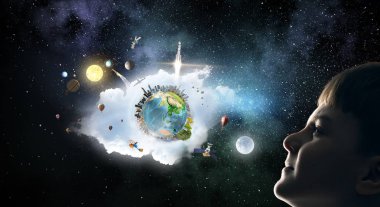 Bu büyük dünya keşfetmek. Karışık teknik