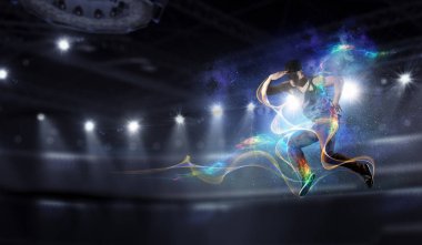 B-boy bazı performans taşır. Karışık teknik