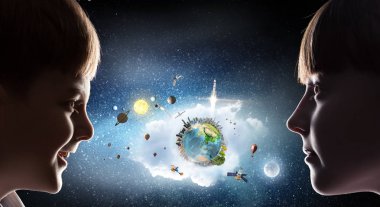 Bu büyük dünya keşfetmek. Karışık teknik