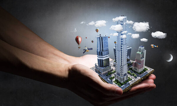 New development project. Mixed media