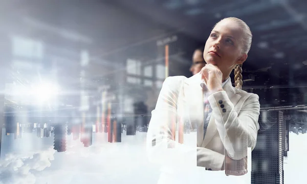 Pensive business lady — Stock Photo, Image